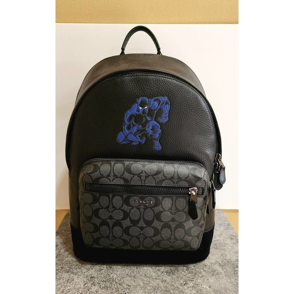 Disney x Marvel Black Panther Leather Backpack w/ Signature Canvas